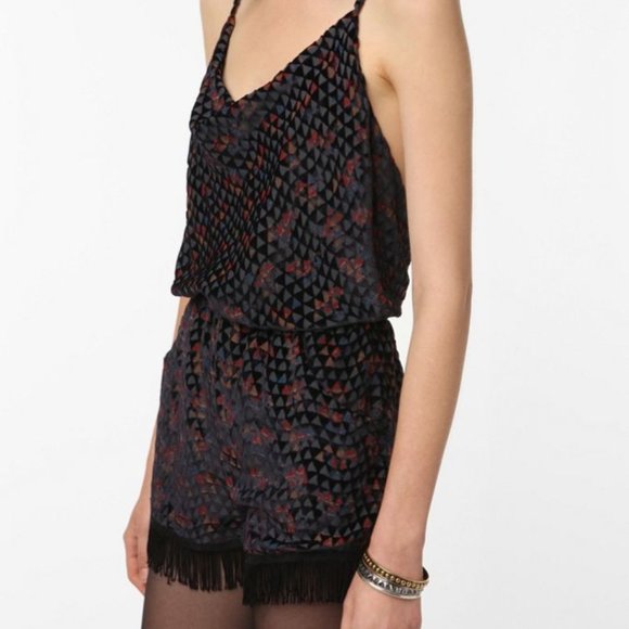 Ecote Dresses & Skirts - {Urban Outfitters} Ecote Burnout Fringe Romper